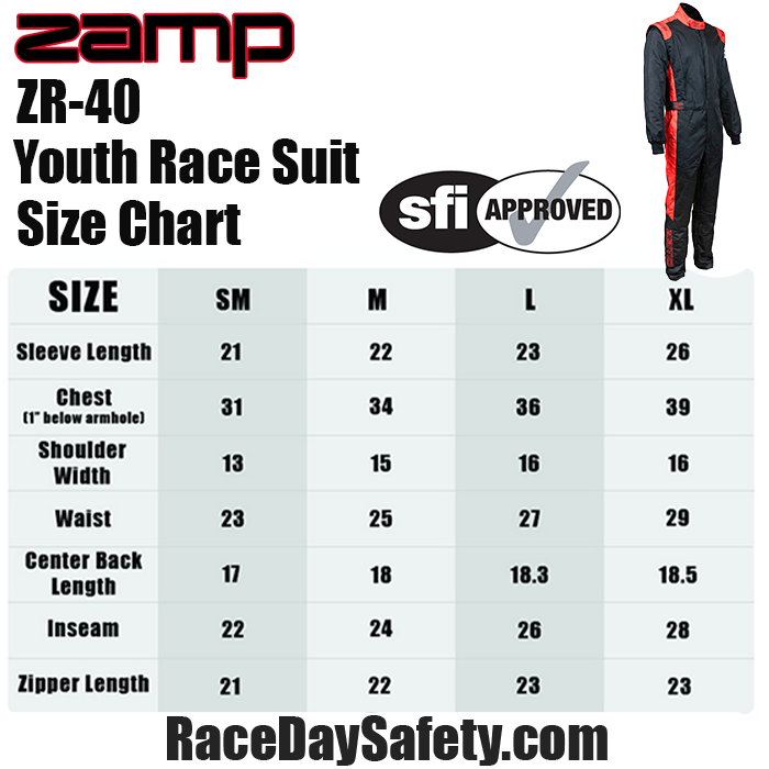 Zamp ZR-40 Youth Race Suit Red/Black <br>SFI 3.2A/5