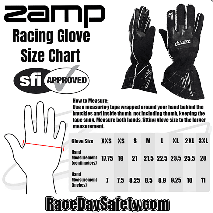 Zamp ZR-50 Race Gloves Black <br>SFI 3.3/5