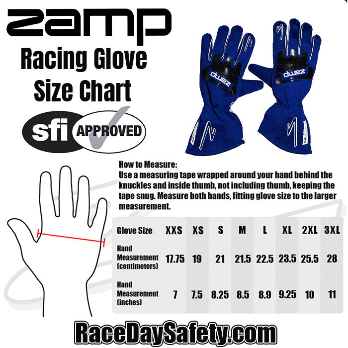 Zamp ZR-50 Race Gloves Blue <br>SFI 3.3/5