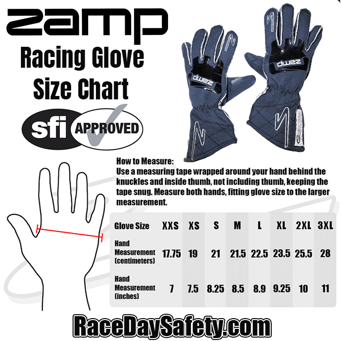 Zamp ZR-50 Race Gloves Gray <br>SFI 3.3/5