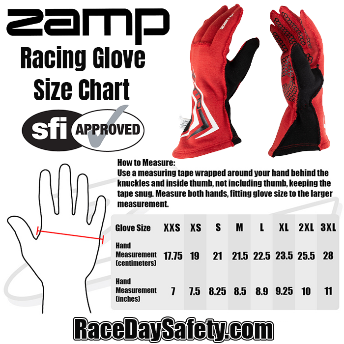 Zamp ZR-60 Race Gloves Red <br> SFI 3.3/5