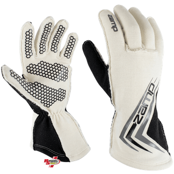 Zamp ZR-60 Race Gloves White <br>SFI 3.3/5
