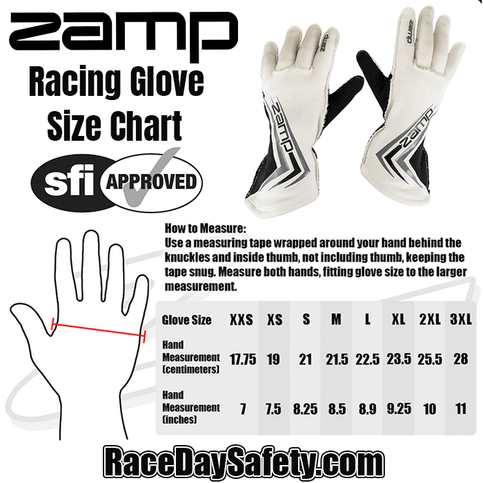 Zamp ZR-60 Race Gloves White <br>SFI 3.3/5