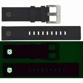 22MM BLACK SOFT SILICON STRAP 22/22 LUME DEEP BLUE LOGO