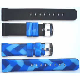 22mm Blue Camo Reversible Strap "Deep Blue " Logo On buckle