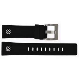 22mm Silicon Strap 22/20 BLACK with WHITE  logo