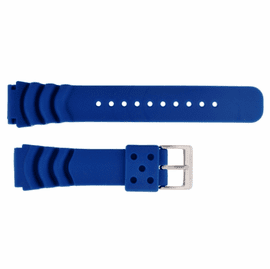 22mm Silicon Vent Blue Dive Strap "Deep Blue" Logo on buckle