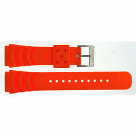 22mm Silicon Vent Orange Dive Strap "Deep Blue" Logo on buckle