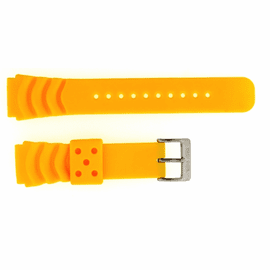 22mm Silicon Vent Yellow Dive Strap "Deep Blue" Logo on buckle