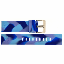 22MM STRAIGHT END CAMOFLAUGE STRAP BLUE/LIGHT BLUE