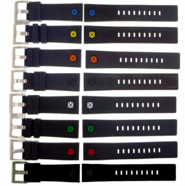 24MM BLACK SOFT SILICON STRAP 24/22 8 COLORS