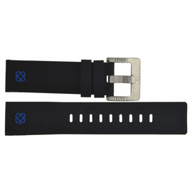 24MM BLACK STRAP with BLUE DEEP BLUE LOGO 