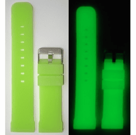 24mm Green Silicon Strap "Luminous" Strap 130/75