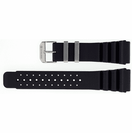 24mm Italian Rubber Strap Vent Diver Design Stainless Keepers