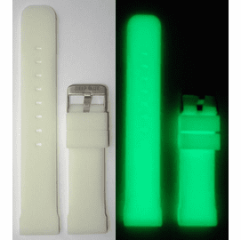 24mm White Silicon Strap "Luminous" Strap 130/75