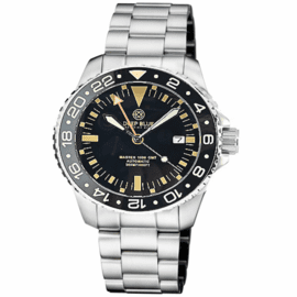 40MM DIVER  1000 GMT 40MM AUTOMATIC  DIVER CERAMIC BLACK BEZEL EXPEDITION VINTAGE LUME OLD PATINA BLACK DIAL BRACELET
