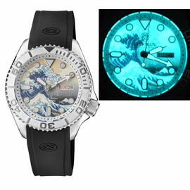 44 MM MILITARY DIVER 300 AUTOMATIC - SS CERAMIC BEZEL LUME WAVE DIAL STRAP