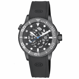 44MM AUTOMATIC SKELETON DIVER BLACK BEZEL - BLACK SKELETON DIAL - BLACK/GREY MOVEMENT- - BLACK PVD CASE