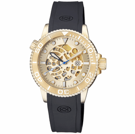 44MM AUTOMATIC SKELETON DIVER GOLD BEZEL - GOLD SKELETON DIAL - GOLD MOVEMENT - GOLD CASE