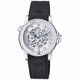 44MM AUTOMATIC SKELETON DIVER SILVER BEZEL - SILVER SKELETON DIAL - SILVER MOVEMENT - SILVER CASE