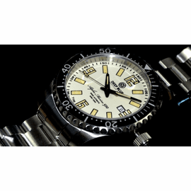 ALPHA MARINE 500 T-100 TRITIUM SWISS AUTOMATIC WHITE DIAL LUME