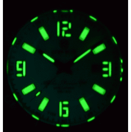 ALPHA MARINE 500 T-100 TRITIUM SWISS AUTOMATIC WHITE DIAL LUME BLUE GREEN TRITIUM TUBES