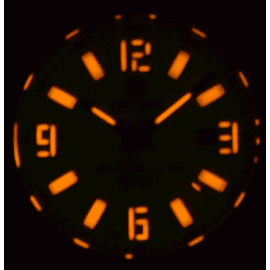 ALPHA MARINE 500 T-100 TRITIUM SWISS AUTOMATIC WHITE DIAL LUME GREEN ORANGE  TRITIUM TUBES