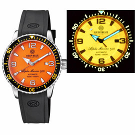 ALPHA MARINE AUTOMATIC BLACK/ORANGE CERAMIC LUMINOUS BEZEL FULL LUME ORANGE DIAL