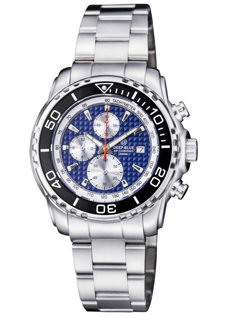 AP CHRONOGRAPH QUARTZ 200M CERAMIC BEZEL BLUE DIAL BRACELET - AP