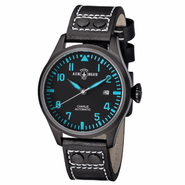 CHARLIE AUTOMATIC PVD BLACK CASE BLACK BLUE  DIAL