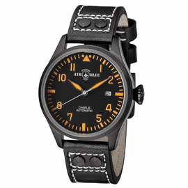 CHARLIE AUTOMATIC PVD BLACK CASE BLACK ORANGE DIAL
