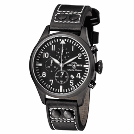 CHARLIE CHRONOGRAPH PVD BLACK CASE BLACK WHITE  DIAL
