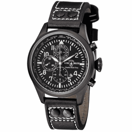 CHARLIE WORLD TIMER  PVD BLACK CASE BLACK WHITE  DIAL