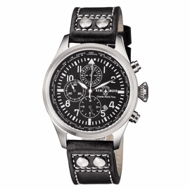 CHARLIE WORLD TIMER  STAINLESS CASE BLACK WHITE  DIAL