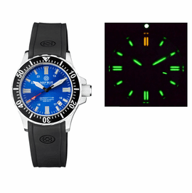 DAYNIGHT 41 TRITDIVER T-100 TRITIUM TUBES AUTOMATIC BLACK BEZEL - BLUE DIAL