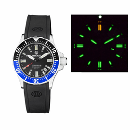 DAYNIGHT 41 TRITDIVER T-100 TRITIUM TUBES AUTOMATIC BLACK/BLUE BEZEL - BLACK DIAL