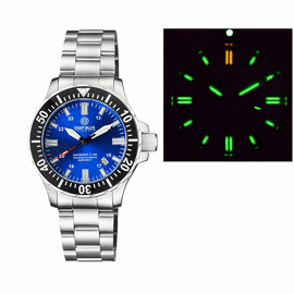 DAYNIGHT 45  TRITDIVER T-100 AUTOMATIC BLACK BEZEL- DARK BLUE DIAL