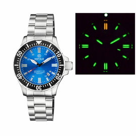 DAYNIGHT 45  TRITDIVER T-100 AUTOMATIC BLACK BEZEL- LIGHT BLUE DIAL