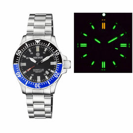 DAYNIGHT 45 TRITDIVER T-100 AUTOMATIC BLACK/BLUE BEZEL- BLACK DIAL