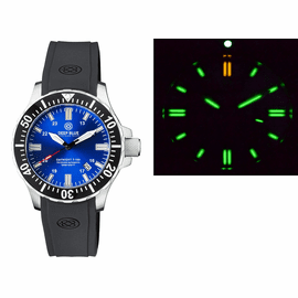 DAYNIGHT 45 TRITDIVER T-100 AUTOMATIC BLACK CERAMIC BEZEL - DARK BLUE DIAL