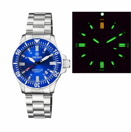 DAYNIGHT 45 TRITDIVER T-100 AUTOMATIC BLUE BEZEL  DARK BLUE DIAL