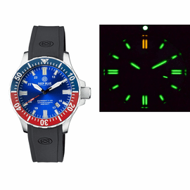 DAYNIGHT 45 TRITDIVER T-100 AUTOMATIC BLUE/RED CERAMIC BEZEL- BLUE DIAL