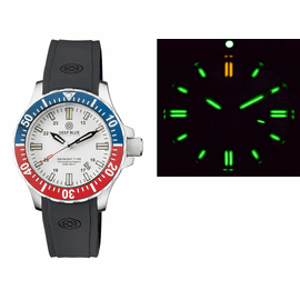DAYNIGHT 45 TRITDIVER T-100 AUTOMATIC BLUE/RED CERAMIC BEZEL- WHITE DIAL