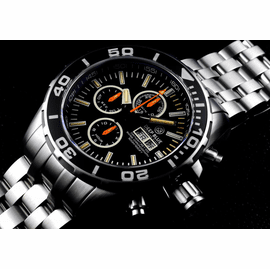 Daynight 65 T-100 Tritium Automatic Swiss Chronograph- Black Dial