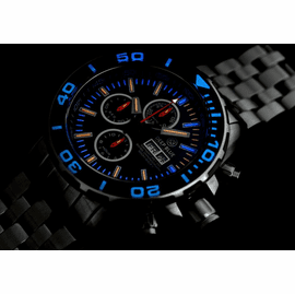 Daynight 65 T-100 Tritium Automatic Swiss Chronograph- Black Dial -Lume