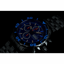 Daynight 65 T-100 Tritium Automatic Swiss Chronograph- Blue