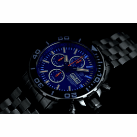 Daynight 65 T-100 Tritium Automatic Swiss Chronograph- Blue Dial Lume