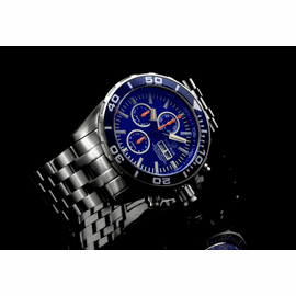 ラディウス Ti チタンブルー Daynight 65 T-100 Tritium Automatic Swiss Chronograph- Blue