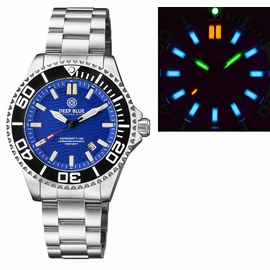 DAYNIGHT COMMANDER T-100 AUTOMATIC BLACK BEZEL - BLUE DIAL BRACELET