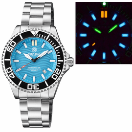 DAYNIGHT COMMANDER T-100 AUTOMATIC BLACK BEZEL - ICE BLUE DIAL BRACELET